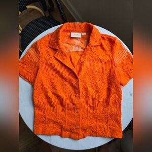 Anthropologie Maeve Buttondown Lace Top